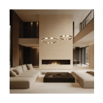 25374 PENDANT LED LIGHT UP-DOWN 118W 3000K ELECTROPLATE BRUSHED COFFEE ALUMINIUM - ACRYLIC Zambelis Lights