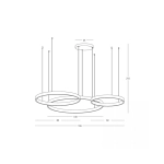 25375 PENDANT LED LIGHT UP-DOWN 174W 3000K BLACK ALUMINIUM - ACRYLIC Zambelis Lights