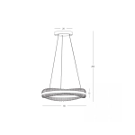 25412 PENDANT LED LIGHT 58W 3000K TRIAC BRUSHED GOLD METAL - CRYSTAL Zambelis Lights