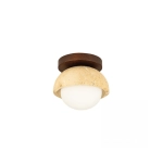 25418 WALL LIGHT 1xG9 LED MAX 5W NATURAL STONE - BROWN WOOD - OPAL GLASS Zambelis Lights