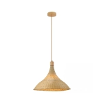 25441 PENDANT LIGHT 1xE27 MAX 40W NATURAL RATTAN - BROWN BEIGE METAL Zambelis Lights