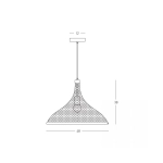 25441 PENDANT LIGHT 1xE27 MAX 40W NATURAL RATTAN - BROWN BEIGE METAL Zambelis Lights