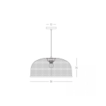 25442 PENDANT LIGHT 1xE27 MAX 40W NATURAL RATTAN - BROWN BEIGE METAL Zambelis Lights