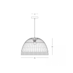 25443 PENDANT LIGHT 1xE27 MAX 40W NATURAL SEAWEED- BROWN BEIGE METAL Zambelis Lights
