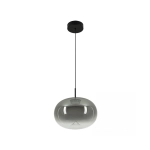 VITRO 2607 PENDANT LED LIGHT 8W 3000K SMOKED GREY GLASS - BLACK MATT Zambelis Lights