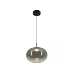 VITRO 2607 PENDANT LED LIGHT 8W 3000K SMOKED GREY GLASS - BLACK MATT Zambelis Lights