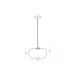 VITRO 2607 PENDANT LED LIGHT 8W 3000K SMOKED GREY GLASS - BLACK MATT Zambelis Lights