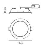 Oczko sufitowe LED Manacor 18 białe – 2610020001 Nordlux