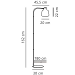 Czarna lampa podłogowa LOUELLA – z regulowanym kloszem 2612134003 Nordlux
