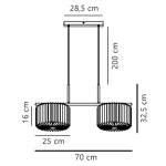 Lampa wisząca Vivienne – podwójna lampa z plisowanymi abażurami 2612243003 Nordlux