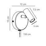 Czarny kinkiet Omari – nowoczesna lampa ścienna z regulowanym spotem LED 2612501003 Nordlux