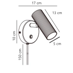 Ryflowany kinkiet Vico - czarny 2612591003 Nordlux