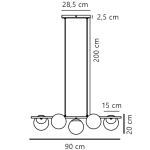 Lampa wisząca Lilly 5 – czarna lampa z kulistymi kloszami 2612623003 Nordlux
