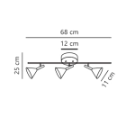 Kelvis – czarna lampa sufitowa 3-punktowa 2612706003 Nordlux