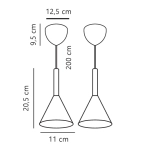 Lampa wisząca Kelvis Czarna zestaw 2szt 2612723003 Nordlux