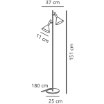 Lampa podłogowa z regulowanymi reflektorami - Kelvis czarna 2612784003 Nordlux