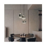 VITRO 2613 PENDANT LED LINE LIGHT 11W 3000K SMOKED GREY GLASS GLASS - BLACK MATT Zambelis Lights