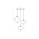 VITRO 2613 PENDANT LED LINE LIGHT 11W 3000K SMOKED GREY GLASS GLASS - BLACK MATT Zambelis Lights