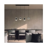 VITRO 2614 PENDANT LED LINE LIGHT 15W 3000K SMOKED GREY GLASS GLASS - BLACK MATT Zambelis Lights