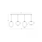 VITRO 2614 PENDANT LED LINE LIGHT 15W 3000K SMOKED GREY GLASS GLASS - BLACK MATT Zambelis Lights