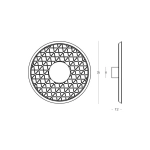 2618 WALL LED ACOUSTIC LIGHT 6W 3000K GREY DIAMOND PATTERN METAL - ACRYLIC Zambelis Lights
