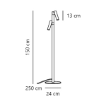 Nowoczesna lampa podłogowa DFTP Makoto Satin Chrome 2x G9 2620094033 Nordlux