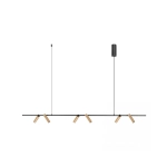 2634 PENDANT LED LINE LIGHT 29W 3000K SANDY BLACK-BRUSHED GOLD MOVABLE SPOTS Zambelis Lights