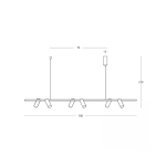 2634 PENDANT LED LINE LIGHT 29W 3000K SANDY BLACK-BRUSHED GOLD MOVABLE SPOTS Zambelis Lights