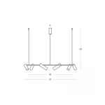 2636 PENDANT LED LIGHT 29W 3000K SANDY BLACK-BRUSHED GOLD MOVABLE SPOTS Zambelis Lights
