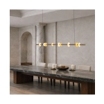 2651 PENDANT LED LINE LIGHT 25W 3000K BRUSHED COFFEE BRONZE-NATURAL TOBACCO ALABASTER Zambelis Lights