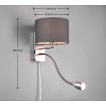 kinkiecik.pl Kinkiet E14+LED szary HOTEL 271170211 TRIO
