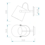Lampa ścienna Mantra Nordica E27 4925MA - zdjęcie dodatkowe 1