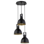 kinkiecik.pl Lampa wisząca MARS 3 KOŁO CZARNY ZŁOTY 32260 SIGMA