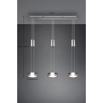 kinkiecik.pl Lampa wisząca 3L LED nikiel FRANKLIN 326510307 TRIO