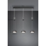 kinkiecik.pl Lampa wisząca 3L LED antracyt FRANKLIN 326510342 TRIO