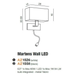 Kinkiet MARTENS WALL LED BLACK AZ1558 AZZARDO