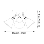 Plafon Hal 3lt Spotlight 97838 ENDON
