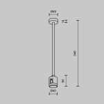 Mocowanie sufitowe Medium 300 mm z prostym złączem zasilającym Flarity TRA158C-IPC1-BS Maytoni - zdjęcie dodatkowe 3