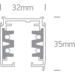 Szyna 3-fazowa Track Square Track Surface 40001A/W 100 cm ONE LIGHT