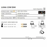 Oprawa stropowa Luna 15W Dim (black) AZ2829 AZZARDO