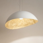 Lampa wisząca z żywicy biało-złota Sigma Lighting Solaris L 40616