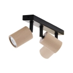 Plafon OPTIC wood ruchomy 3 czarny / drewno naturalne 41882 Sigma