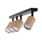 Plafon OPTIC wood ruchomy 4 czarny / drewno naturalne 41883 Sigma