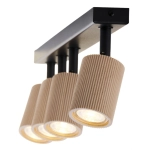 Plafon OPTIC wood ruchomy 4 czarny / drewno naturalne 41883 Sigma