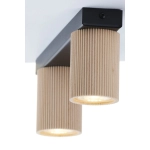 Plafon OPTIC wood S2 czarny / drewno naturalne 41889 Sigma