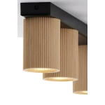 Plafon OPTIC wood S3 czarny / drewno naturalne 41890 Sigma