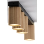 Plafon OPTIC wood S4 czarny / drewno naturalne 41891 Sigma