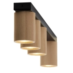 Plafon OPTIC wood S4 czarny / drewno naturalne 41891 Sigma
