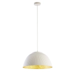 Lampa wisząca LADY ryflowana biały złoty 41929 Sigma