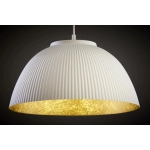 Lampa wisząca LADY ryflowana biały złoty 41929 Sigma